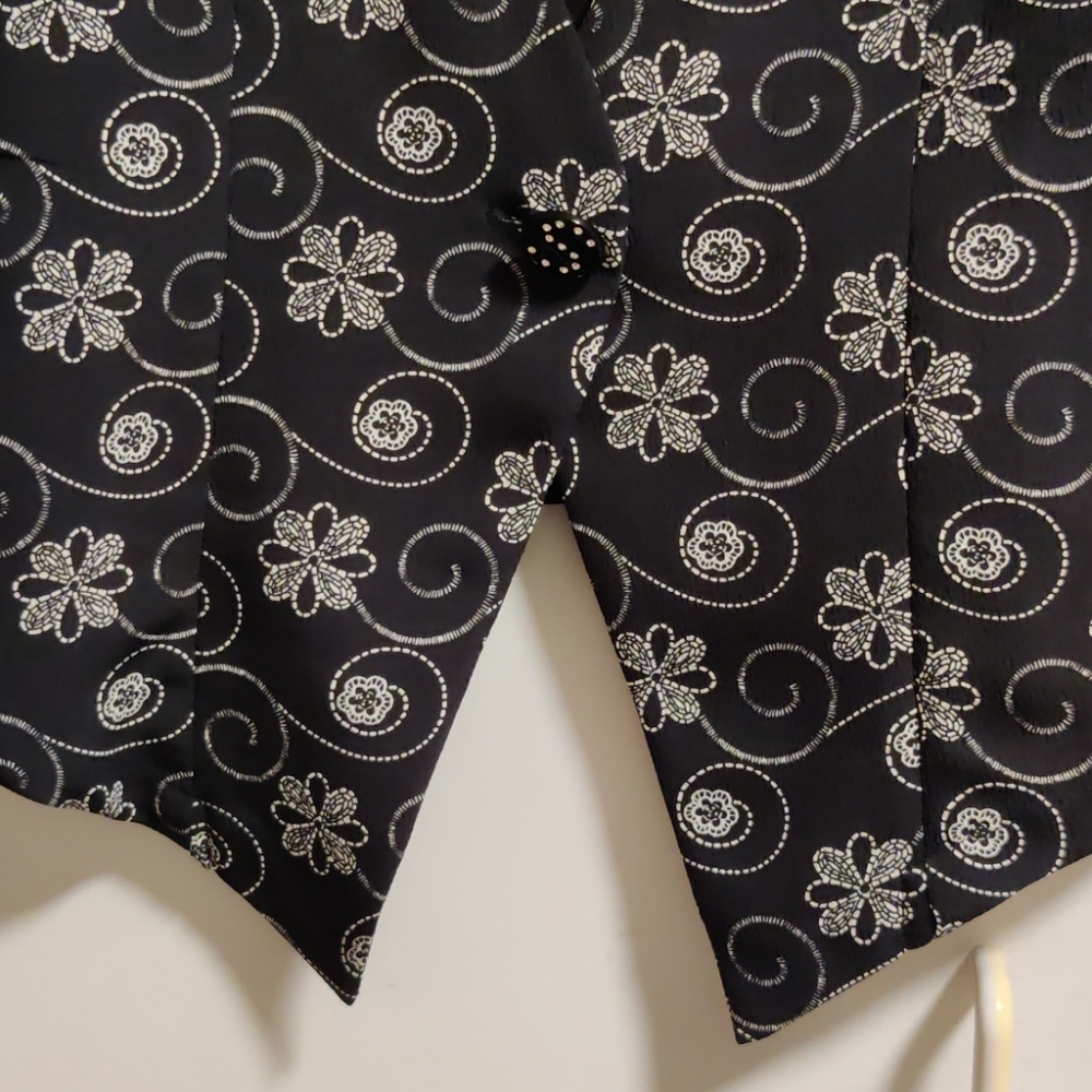 Black Patterned Blouse With Skirt Set - image 6